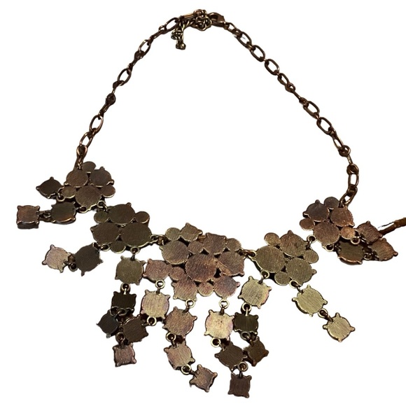 Set Of Boho Faux Moonstone and Abalone Bib Necklace + Stud Earrings - Picture 12 of 13